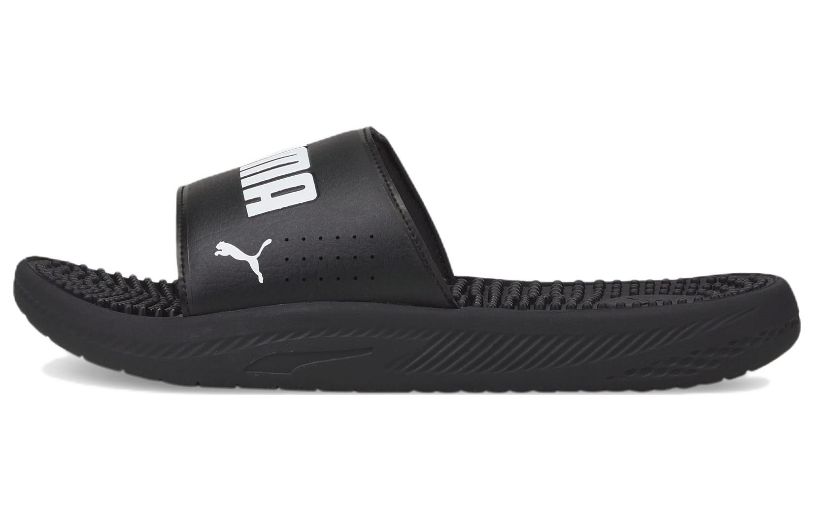 Puma Softride Slide Massage Slides 'Black White' 383062-01