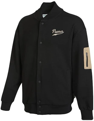 Puma 純黑長袖夾克-印花logo與扣式設計 536788-01 Buy Puma 純黑長袖夾克-印花logo與扣式設計 536788-01