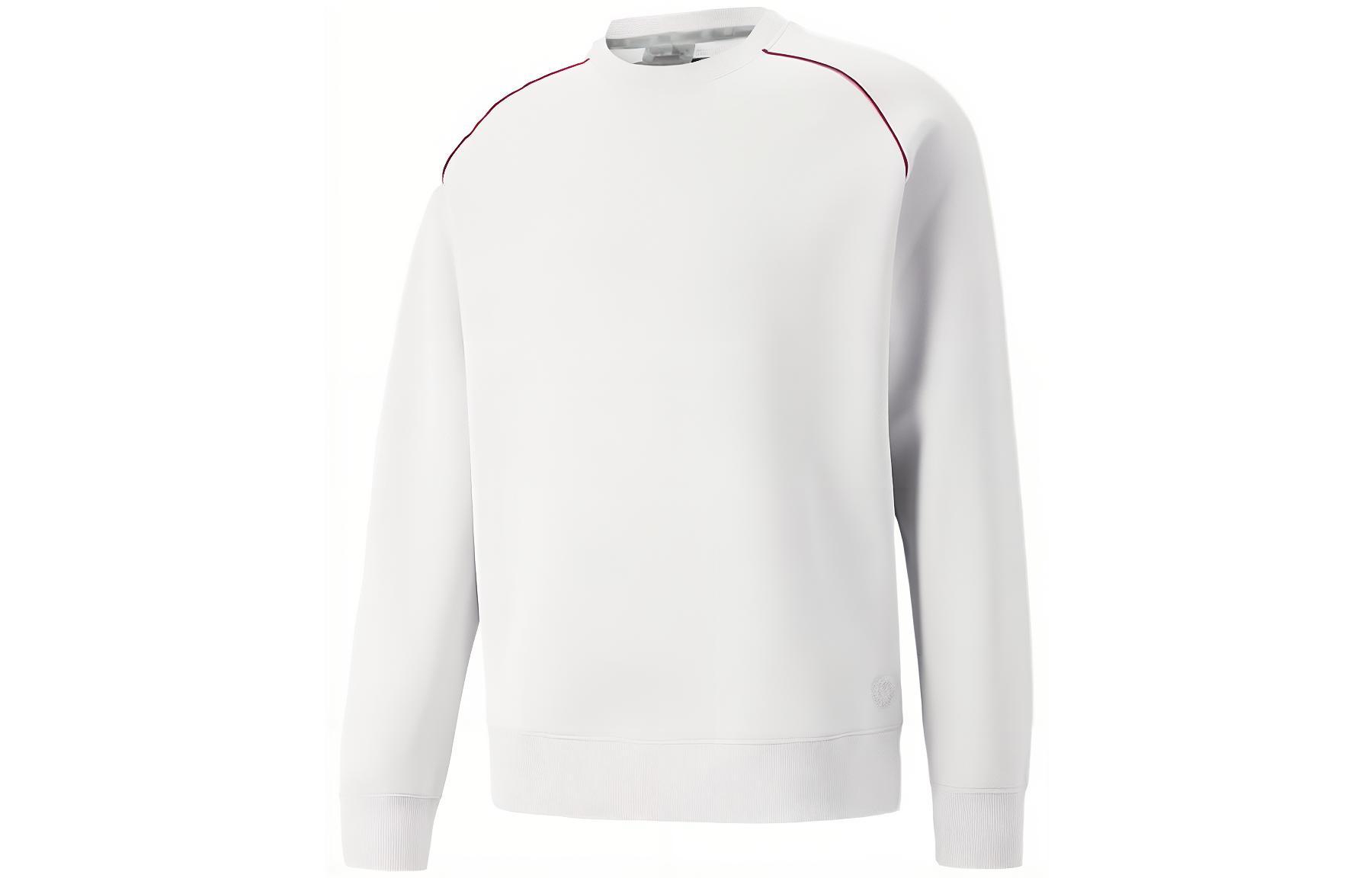 Puma Solid Color Crewneck Pullover Sweatshirt White 534804-01