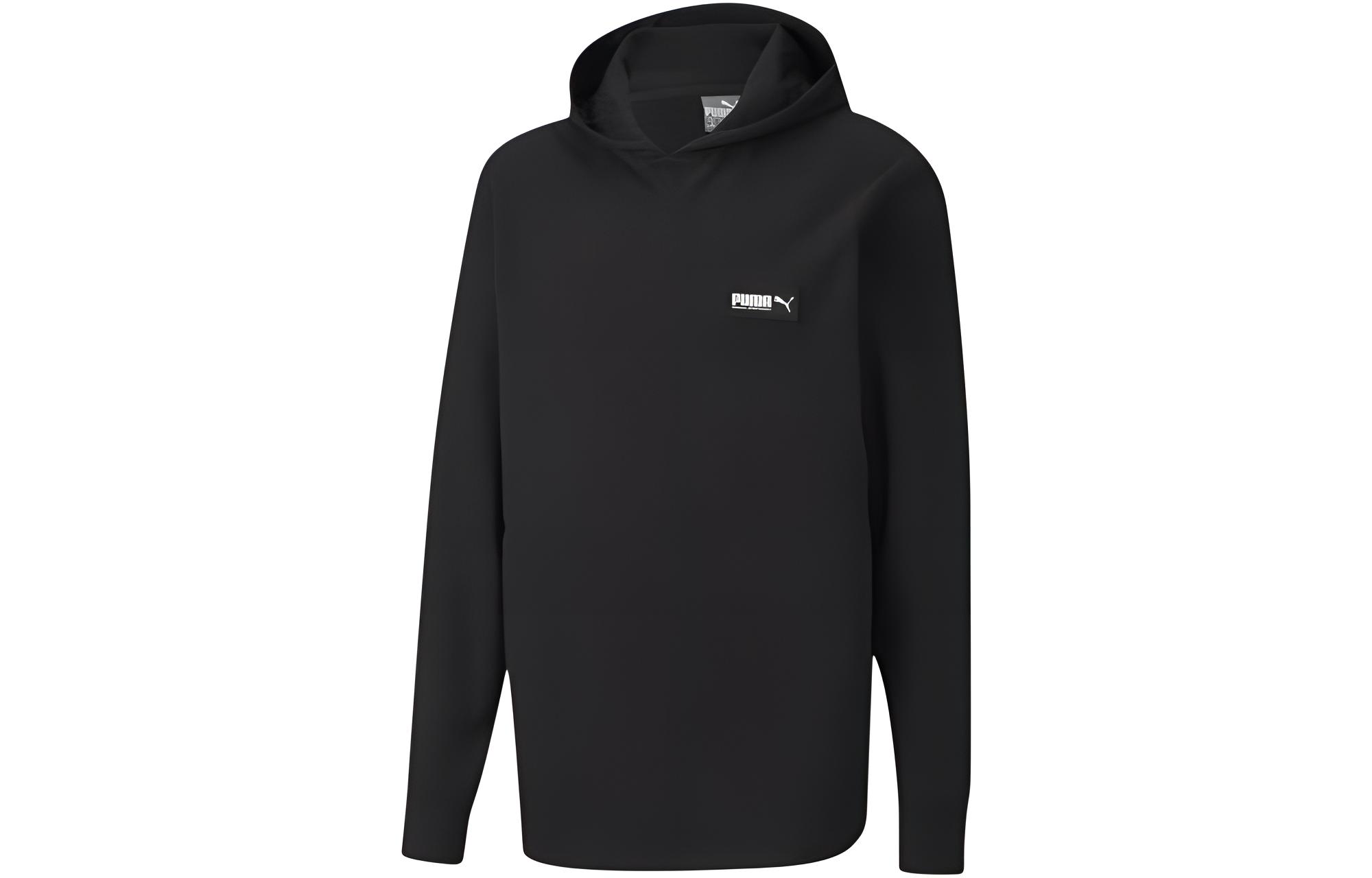 Puma Solid Color Drawstring Hoodie Unisex Black 582678-01