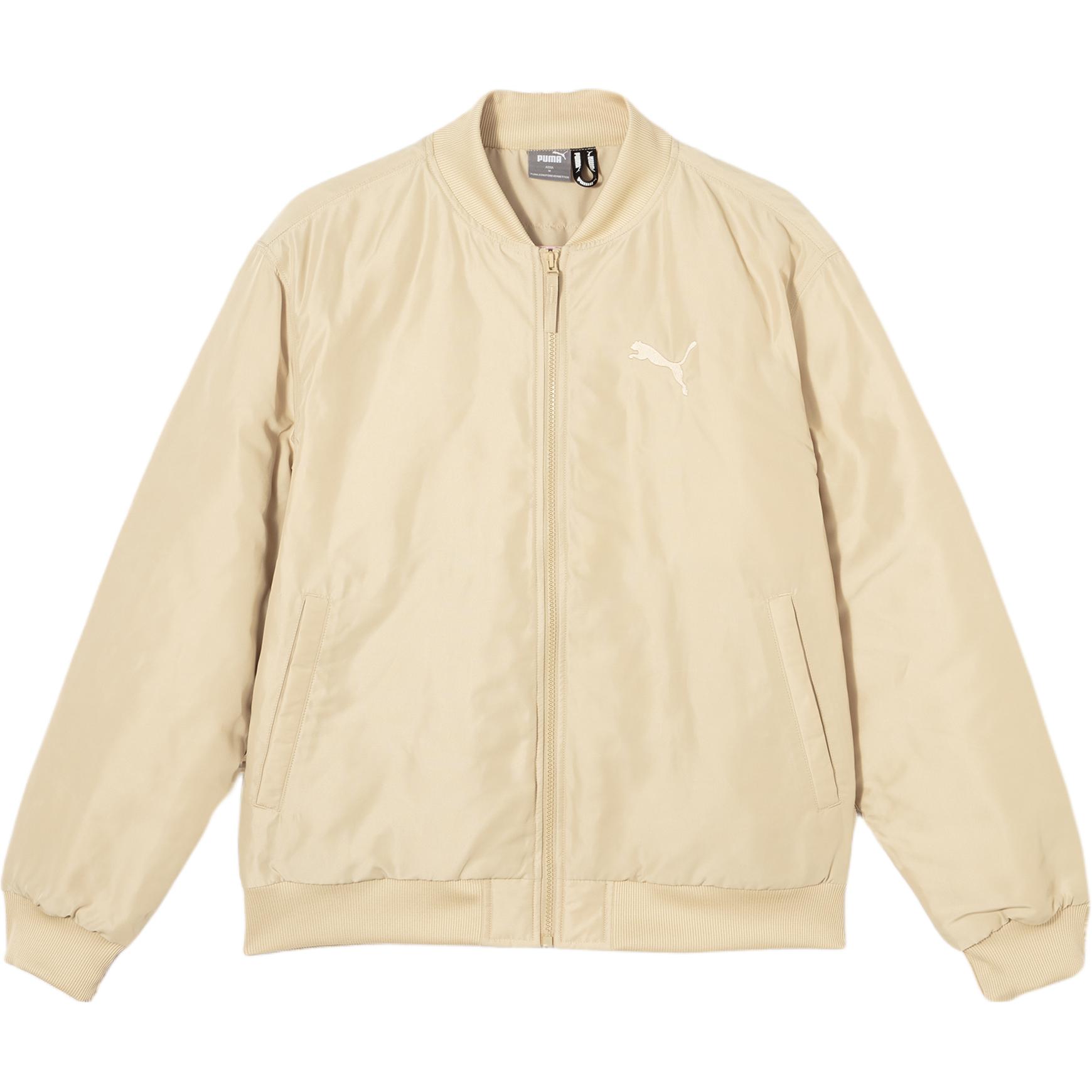 Puma Solid Color Full-Zip Bomber Jacket Almond Brown Casual Outerwear 685352-83