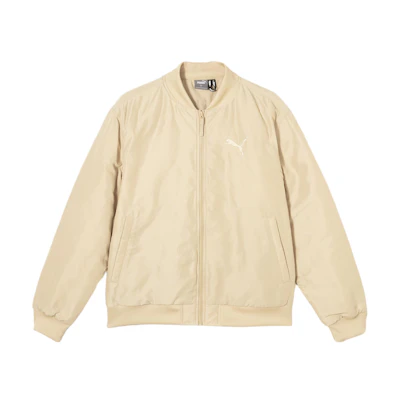 Puma Solid Color Full-Zip Bomber Jacket Almond Brown Casual Outerwear 685352-83