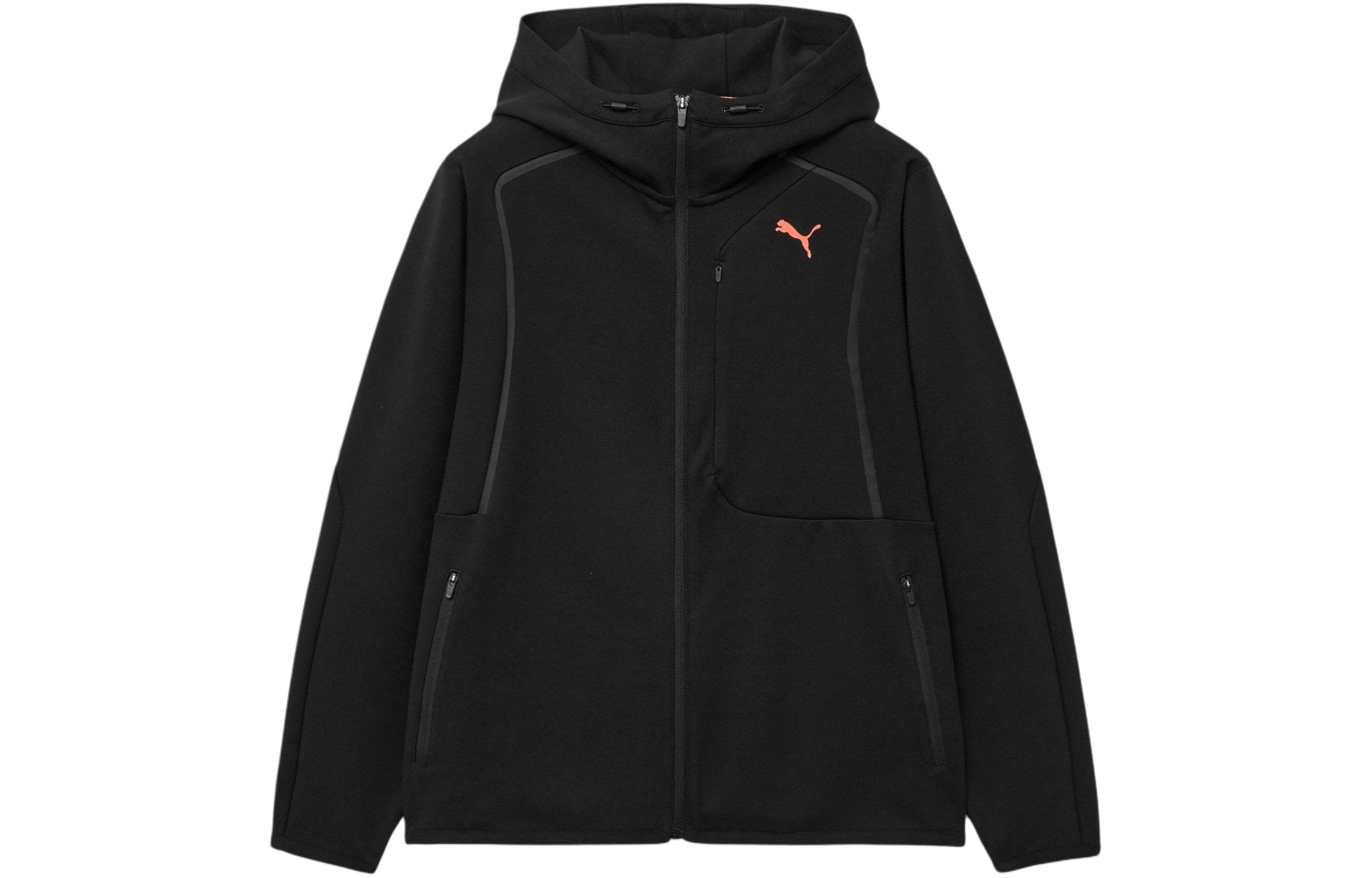 Puma Solid Color Hoodie Sports Jacket - Black 940483-01