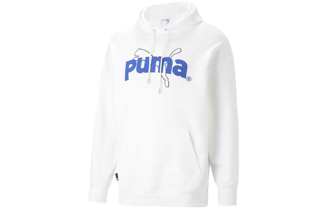 Puma Solid Color Letter Print Hoodie White 620631-02
