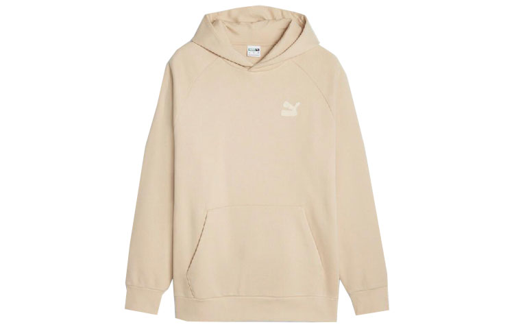 Puma Solid Color Loose Fit Hoodie Beige Unisex Casual Sweatshirt 625218-88