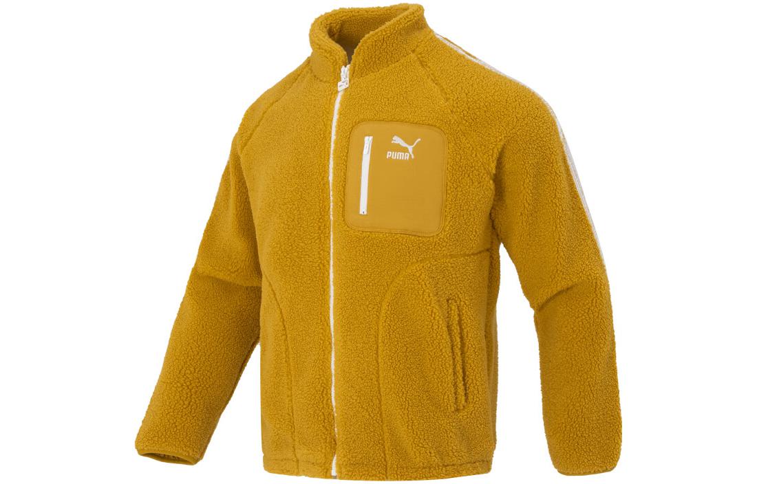 Puma Solid Color Zip-Up Jacket Unisex Gold Yellow 625196-50