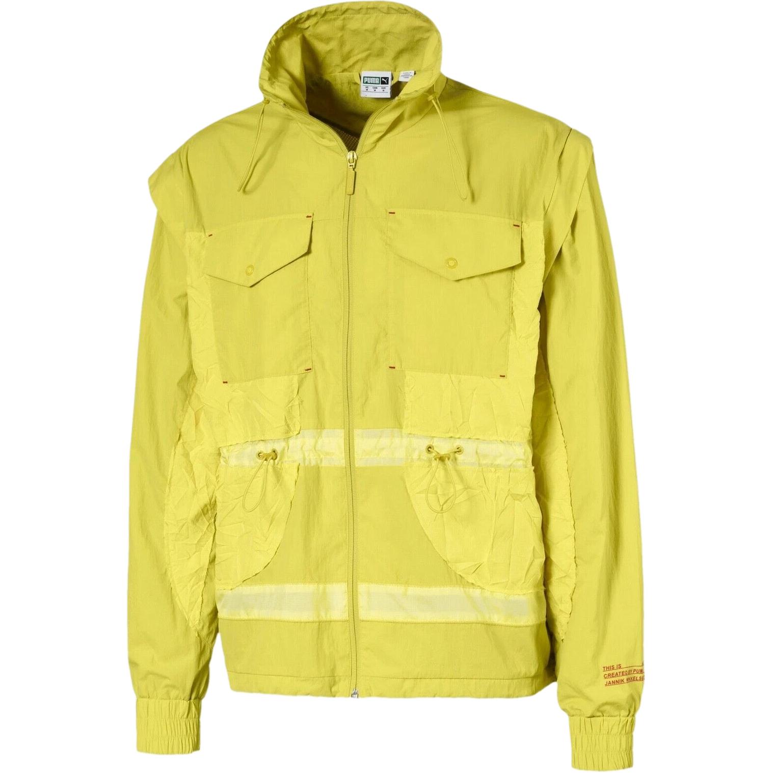 Puma Solid Color Zipper Loose Fit Long Sleeve Jacket Celery Yellow 579885-36