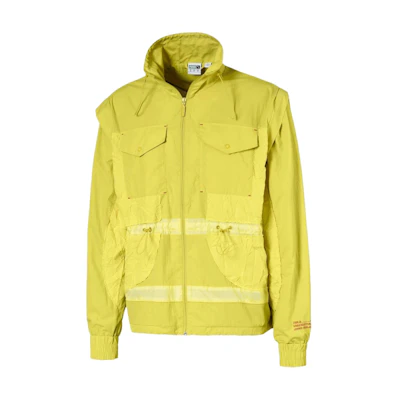 Puma Solid Color Zipper Loose Fit Long Sleeve Jacket Celery Yellow 579885-36