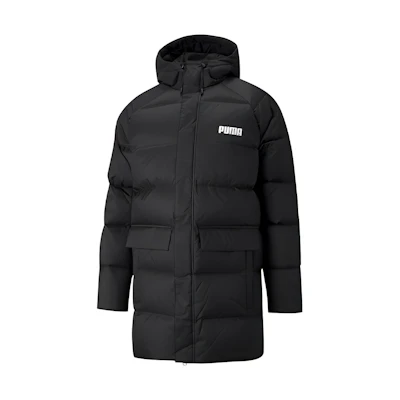 PUMA Solid Down Long Logo Hooded Winter Jacket Black. 846326-01
