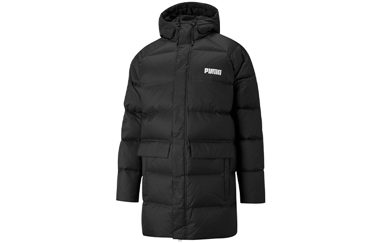 Order プーマ ソリッド ダウン ロング ロゴ フード付き 冬用ジャケット ブラック 846326-01
