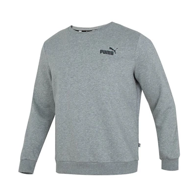 Puma Solid Logo Gray Long-Sleeve Crewneck Sweatshirt Training Casual 683375-03