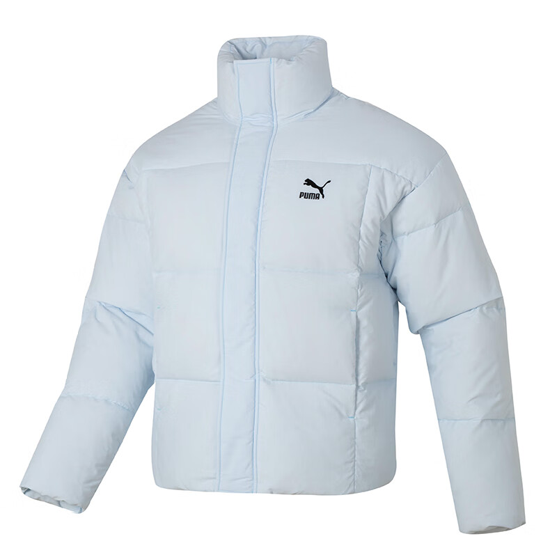 PUMA Solid Logo High-Neck Puffer Jacket Unisex Light Blue 623600-69