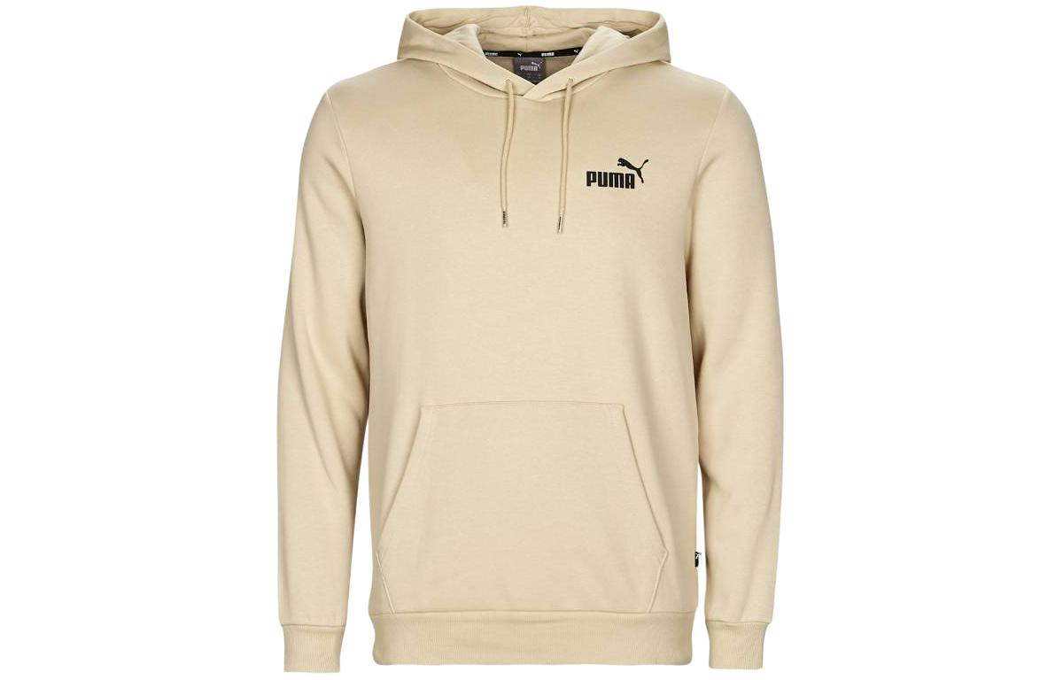 Puma Solid Logo Hoodie Pullover Sweatshirt Light Brown 586691-85