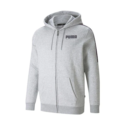 Puma Solid Logo Print Drawstring Hoodie Jacket - Gray 848241-04