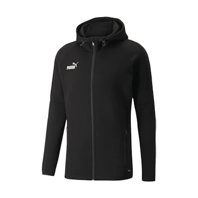 Puma Solid Logo Print Hoodie Jacket Black 658095-03