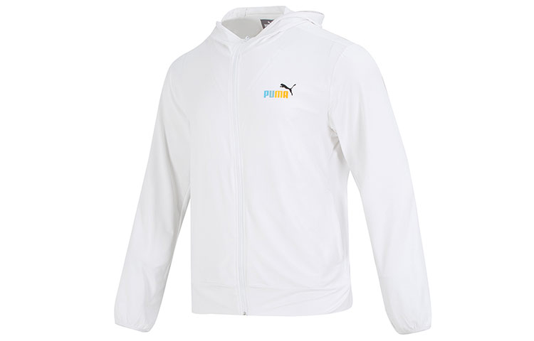 Puma Solid Logo Print Knitted Jacket Unisex - White 678006-02