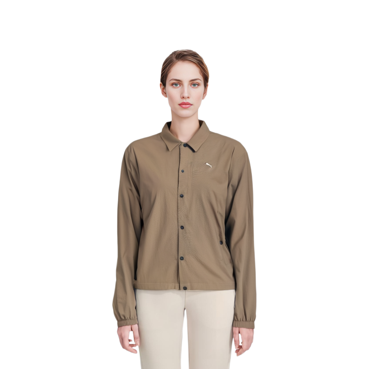 Details for Puma 素色Logo織布領夾克 卡其色 男女適用 533467-63