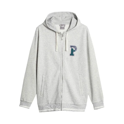 Puma Squad Graphic Print Loose Fit Zip Hoodie Gray 676789-04