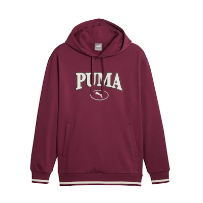 Puma Squad Hoodie Fleece Knit Hoodie Men’s Maroon Pullover with Letter Print 678401-22