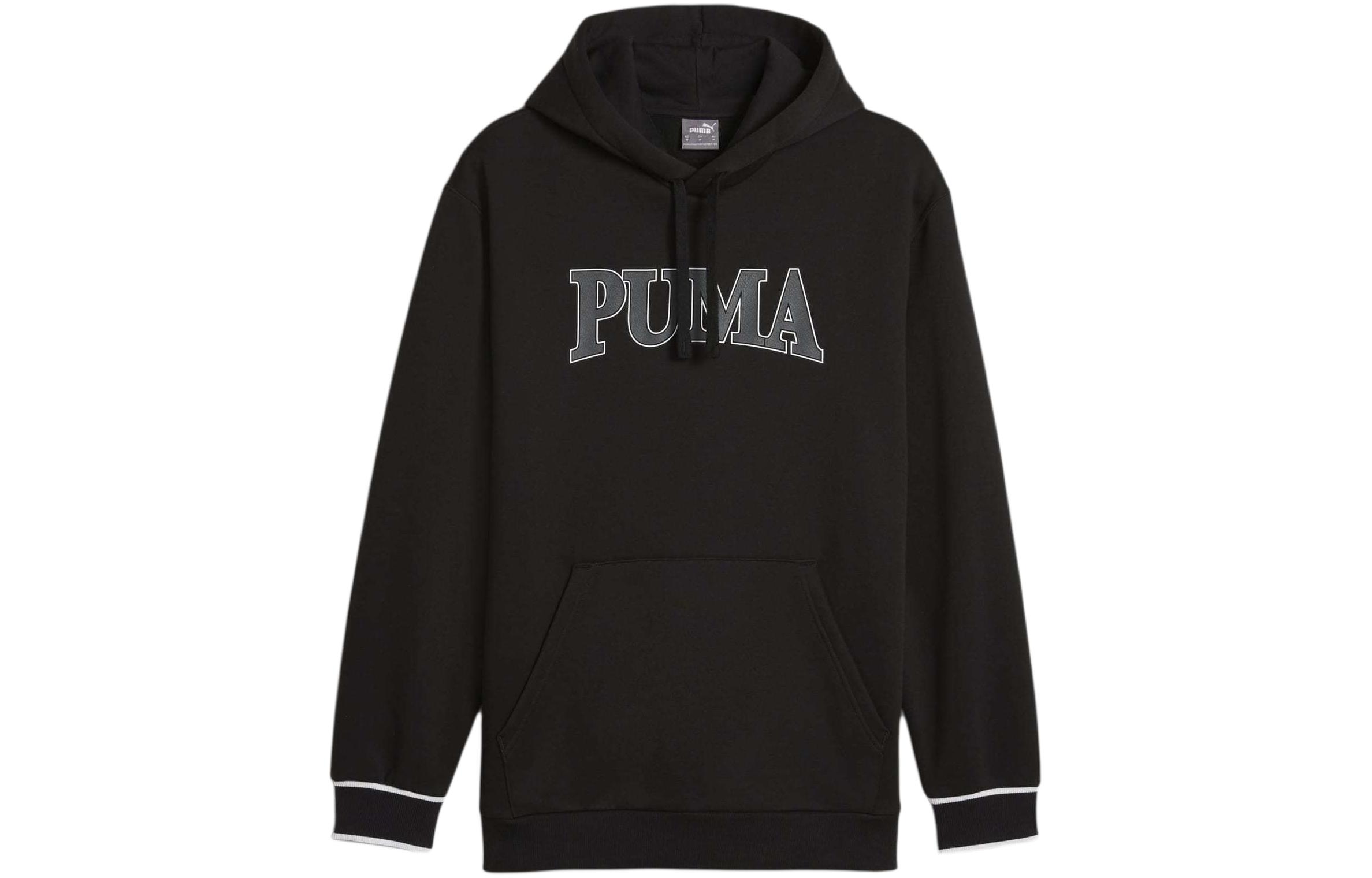 Puma SQUAD Hoodie Letter Print Casual Loose Fit Black Hoodie 679710-01