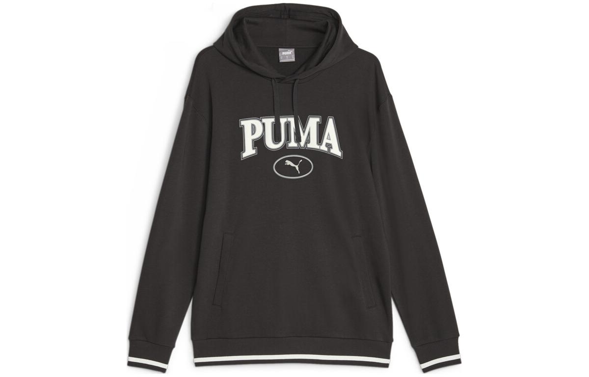 Puma Squad Letter Print Oversized Hoodie Black 677874-01