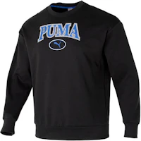 Puma Squad Logo Print Knit Crewneck Sweatshirt Unisex Black 682929-01 Puma Squad Logo Print Knit Crewneck Sweatshirt Unisex Black 682929-01