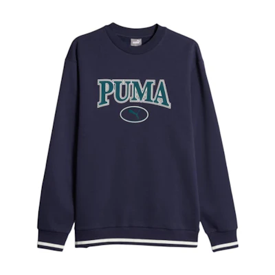 Puma SQUAD Navy Blue Crewneck Pullover Sweatshirt with Letter Print Mens 678400-06