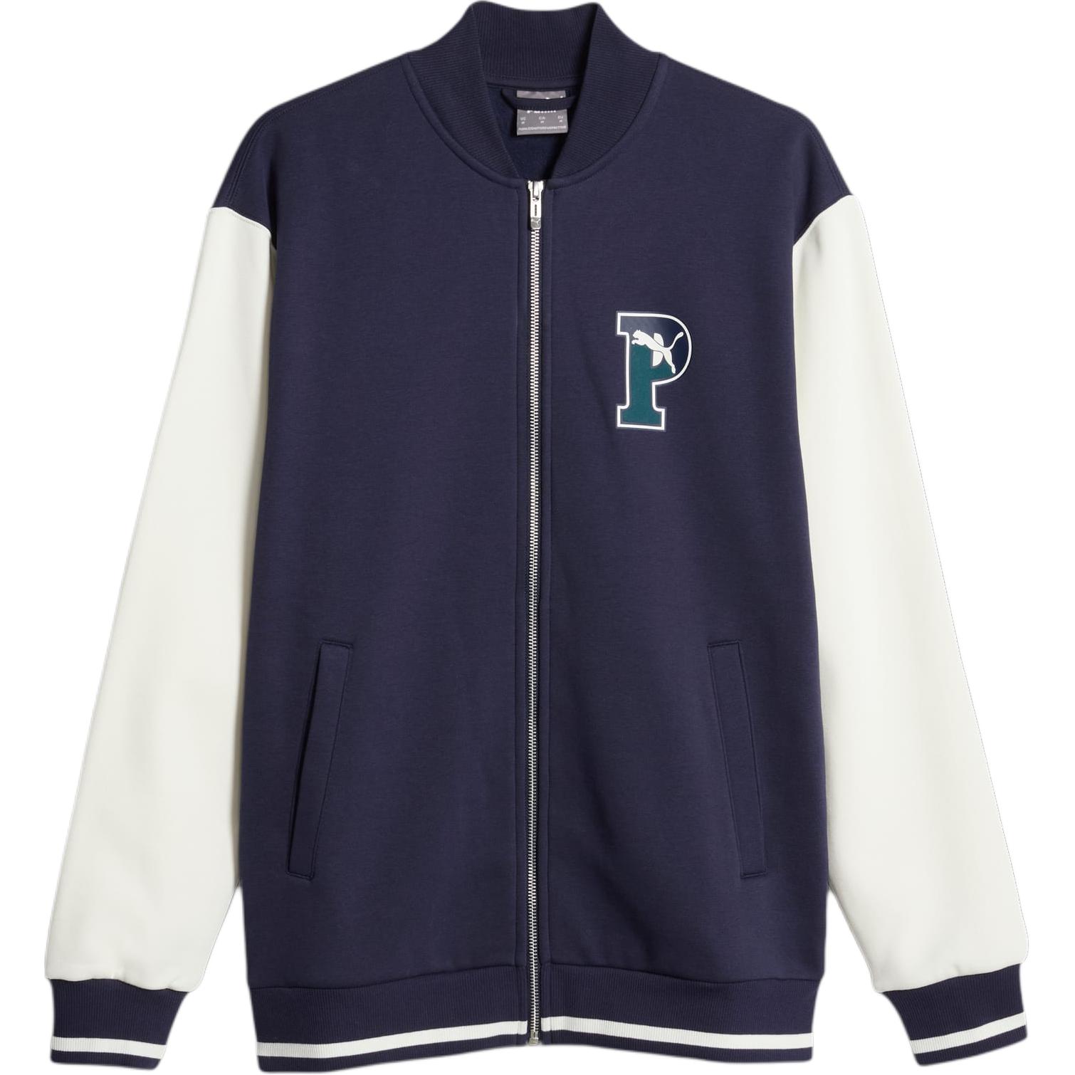 Puma SQUAD Navy Track Jacket Colorblock Letter Print Long Sleeve 678397-06