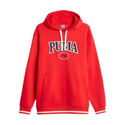 Puma Squad Red Graphic Logo Hoodie Long Sleeve Pullover 678401-11