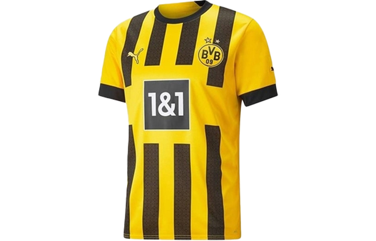 Puma SS22 Dortmund 22/23 Fan Jersey Retro Striped Short Sleeve - Yellow . 765883-01