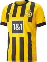Puma SS22 Dortmund 22/23 Fan Jersey Retro Striped Short Sleeve - Yellow . 765883-01 Puma SS22 Dortmund 22/23 Fan Jersey Retro Striped Short Sleeve - Yellow . 765883-01