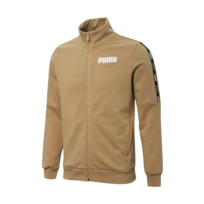 Puma SS22 Retro Striped Logo Track Jacket Khaki 671981-17