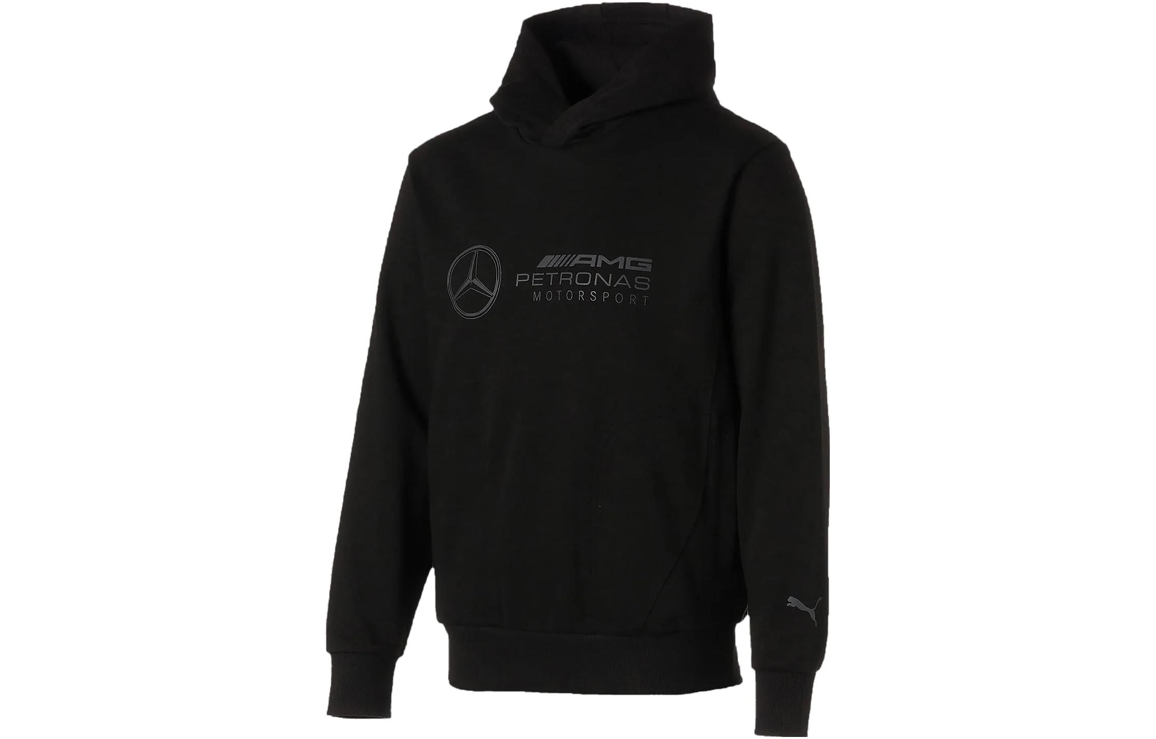 Puma SS23 Black Logo Print Pullover Hoodie 599019-01