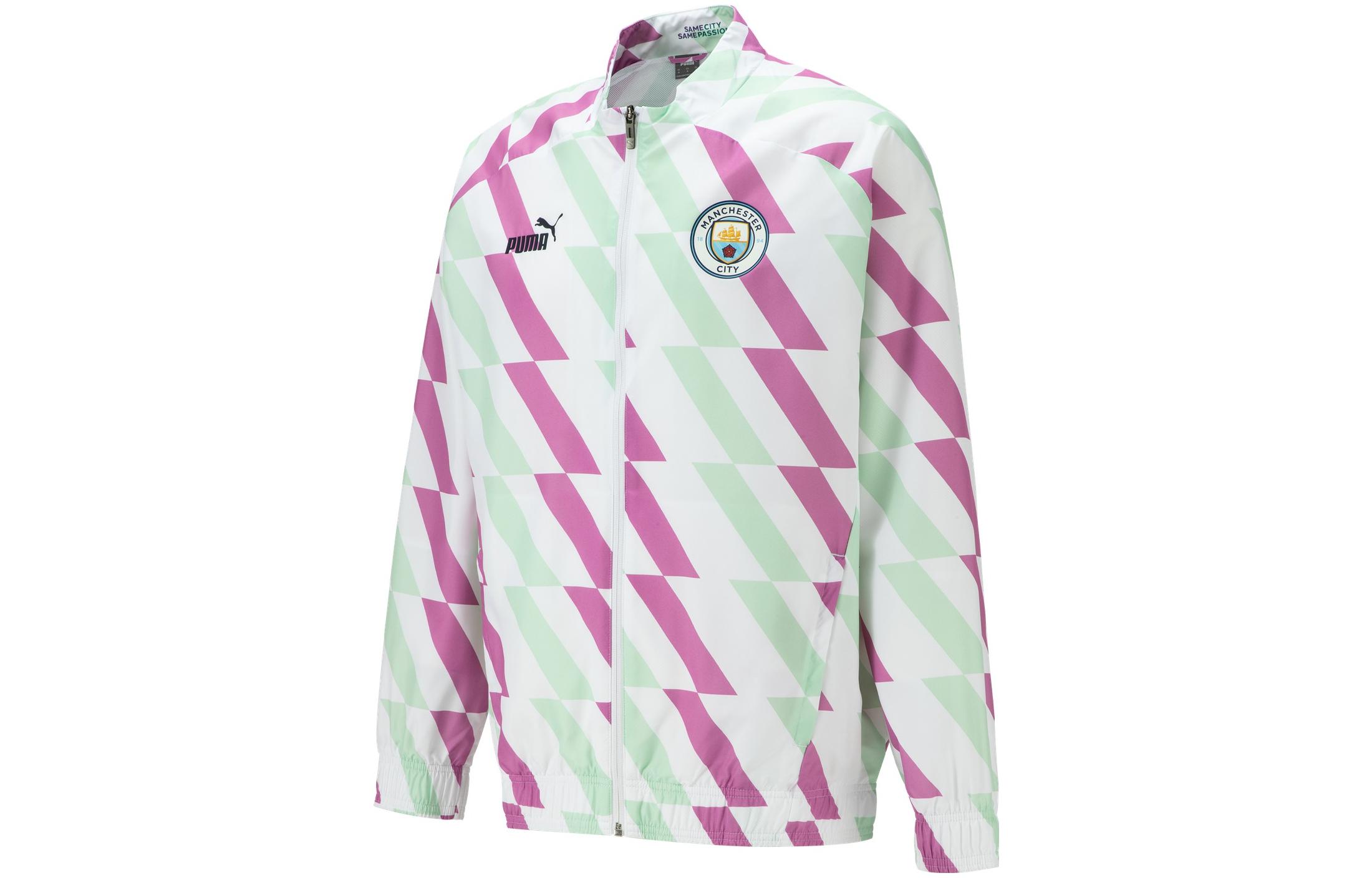 Puma SS23 Manchester City Football Training Jacket White/Green/Pink 76950021