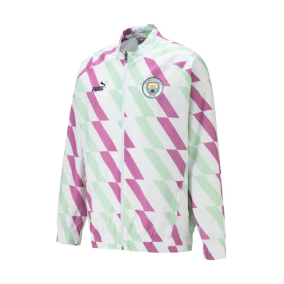 Puma SS23 Manchester City Football Training Jacket White/Green/Pink 76950021