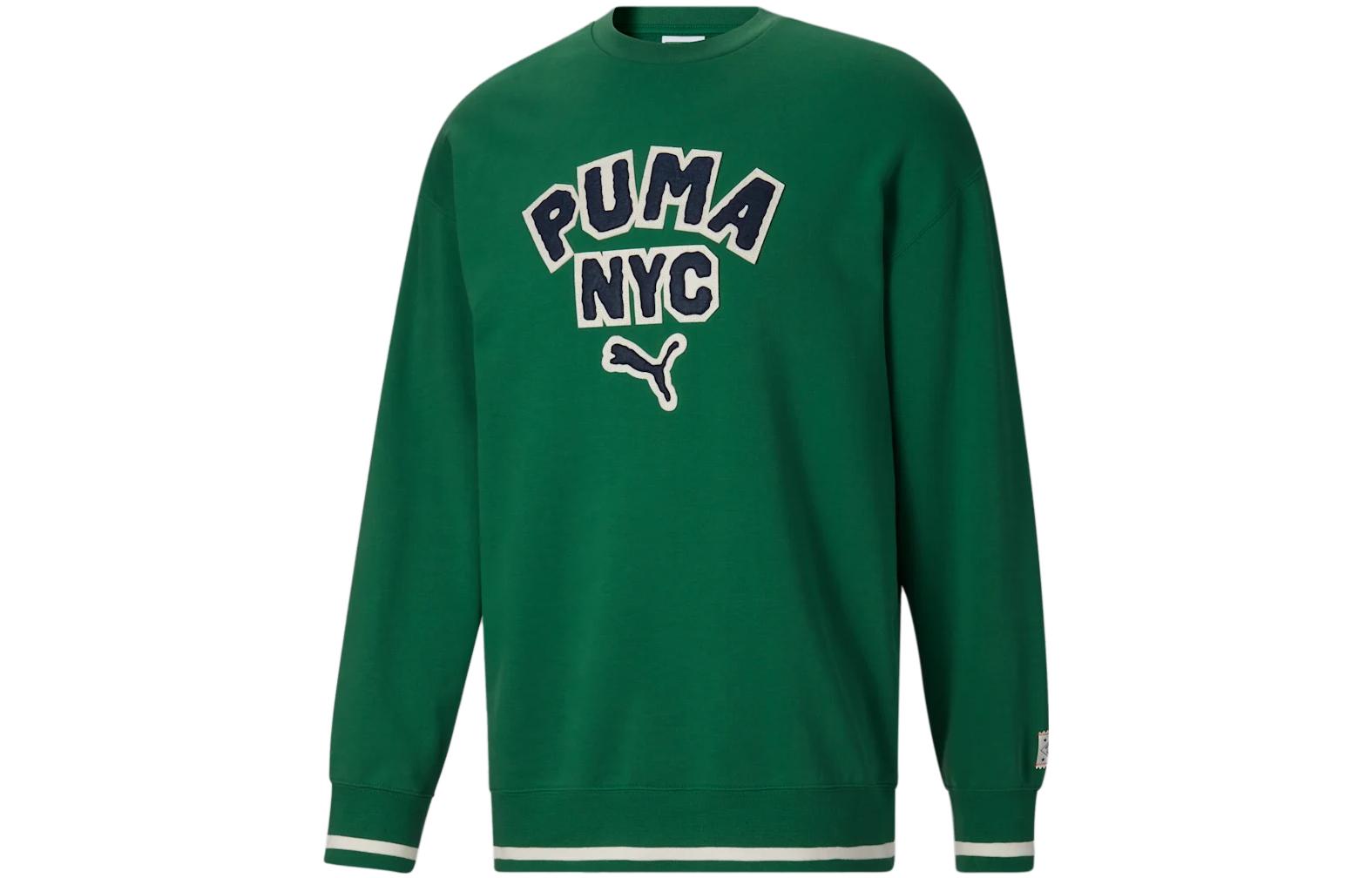 Puma SS23 NYC Series Loose Fit Crewneck Sweatshirt Green 621765-37