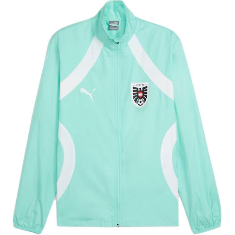 Puma SS24 Austria Pre-Match Woven Football Jacket Green - Full-Zip Casual Wear 774172-07