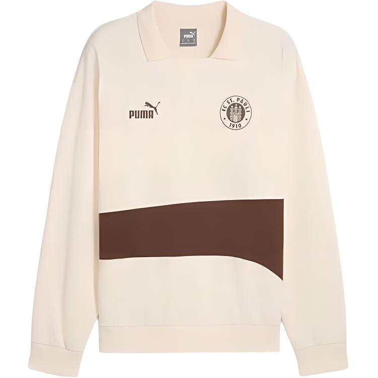 Puma SS24 FC St Pauli ftblCULTURE+ Almond Colorblock Sweatshirt 778738-08