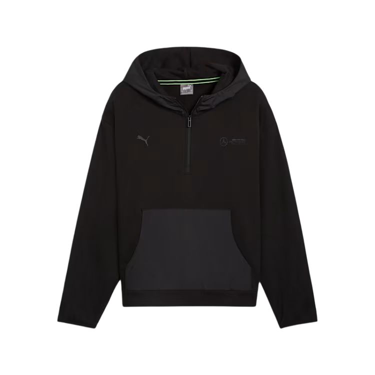 Puma SS24 Mercedes-AMG Petronas F1 Logo Hoodie Black Long Sleeve 627303-01
