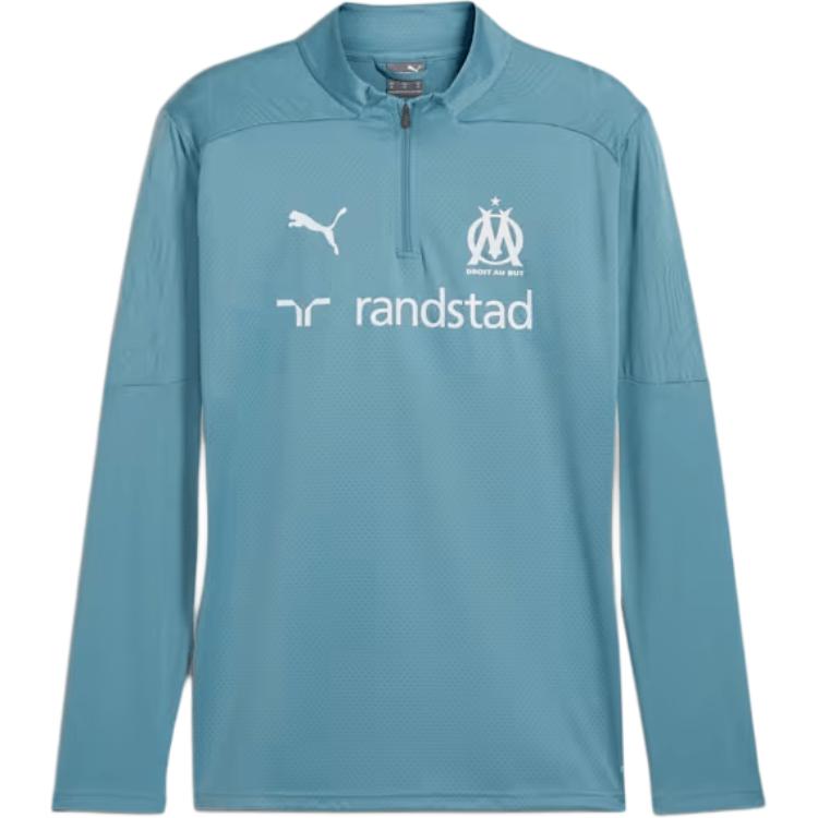 Puma SS24 Olympique de Marseille Half-Zip Training Jacket - Blue/Grey 778222-20