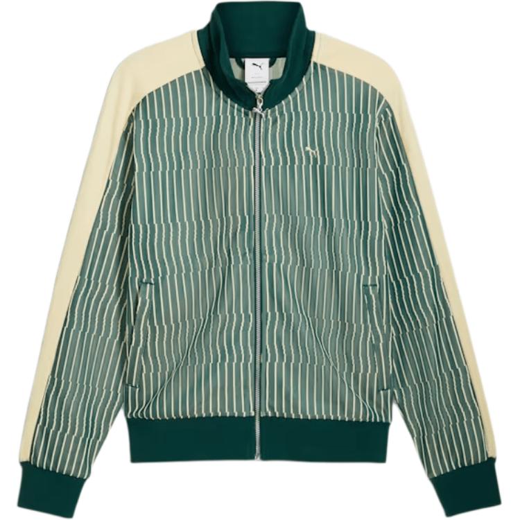 Puma SS24 Players Lane Retro Sports Full-Zip Track Jacket Green Fashionable Fit 626659-60