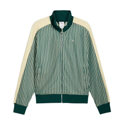 Puma SS24 Players Lane Retro Sports Full-Zip Track Jacket Green Fashionable Fit 626659-60