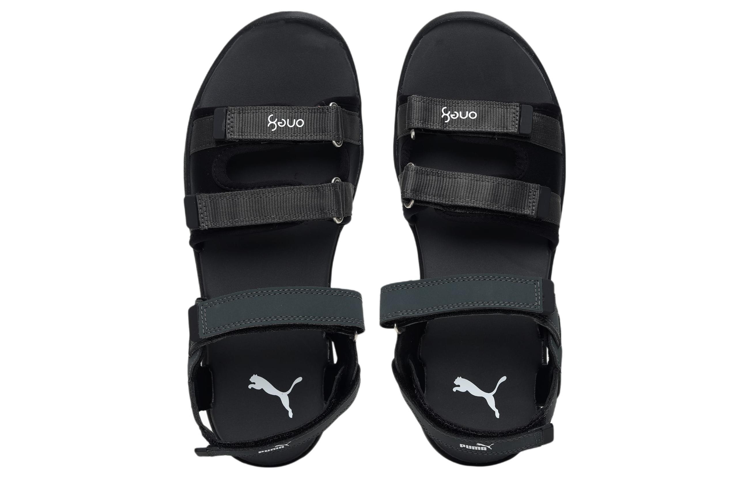 Lookbook Sandal Puma Stride One8 'Hitam Abu-Abu' 384559-02