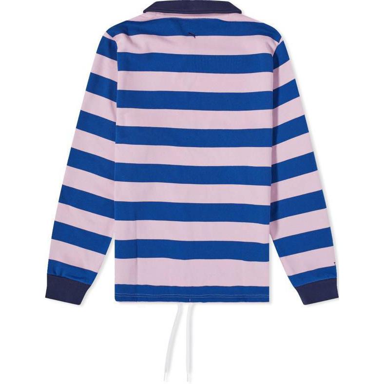 Lookbook 푸마 줄무늬 자수 칼라 긴팔 스웨트셔츠 블루 유니섹스 621942-72