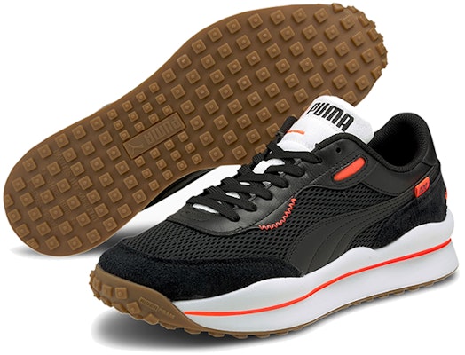 Puma Style Rider Warm Texture Black/White/Orange Low sneakers 373382-07 Lookbook Puma Style Rider Warm Texture Black/White/Orange Low sneakers 373382-07