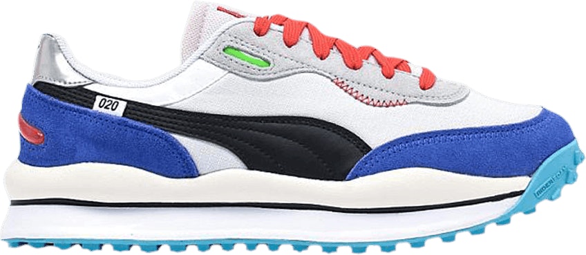 Puma Style Rider Ride On White Dazzling Blue 372839 01