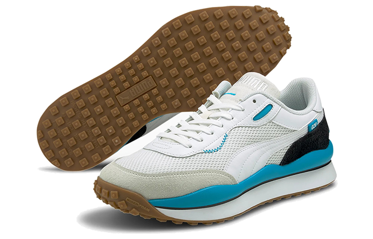 Lookbook Puma Style Rider Warm Texture Kelabu/Putih/Biru Kasut Rendah 373382-06