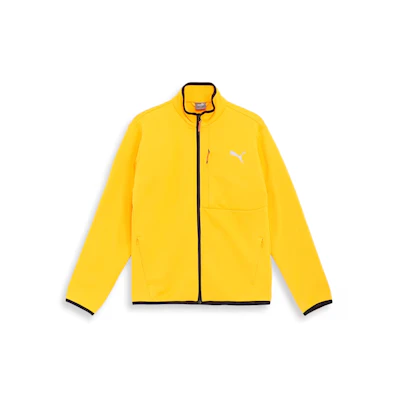 Puma Style Tech Yellow Zip-Up Jacket with Logo Print for Men Outdoor Casual Wear 679537-55