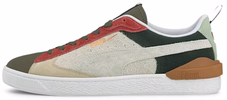 Puma Suede Bloc Wtformstrip Leisure Shoes Green/Red/Beige 381184-02 Puma Suede Bloc Wtformstrip Leisure Shoes Green/Red/Beige 381184-02