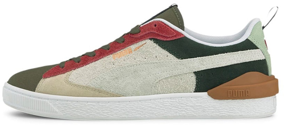 Puma Suede Bloc Wtformstrip Leisure Shoes Green/Red/Beige 381184-02 Buy Puma Suede Bloc Wtformstrip Leisure Shoes Green/Red/Beige 381184-02